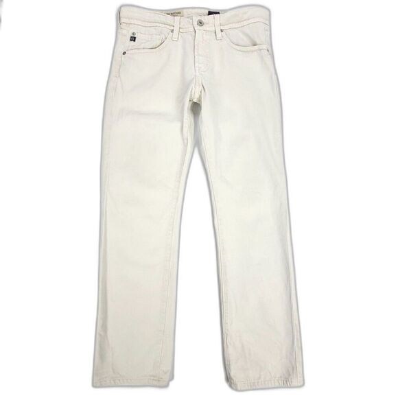 AG Adriano Goldschmied Men's Slim Straight Jeans - Cream - Picture 1 of 9